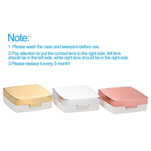 Contact Lens Box, Mini Simple Contact Lens Holder Eye Care Lenses Container Case Portable Mirror Tweezer Travel Kit Box (White) - Thumbnail 5