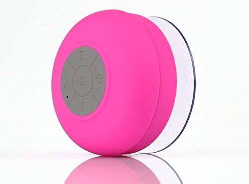 Coisound new Round Waterproof Wireless Bluetooth Shower Speaker Handsfree Speakerphone Compatible with All Bluetooth Devices Iphone 5s and All Android Devices, Great Fun for your Shower and outdoor trip. (A-rose)
