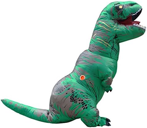 Halloween Adult Inflatable Jurassic Dinosaur T-rex Costume Fancy Dress Cosplay Suit Green