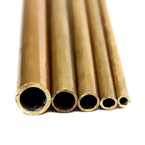 EsportsMJJ 2-6mm Inner Diameter Round Brass Tubes for Model building Craft 300mm Long Brass Tube -5mm
