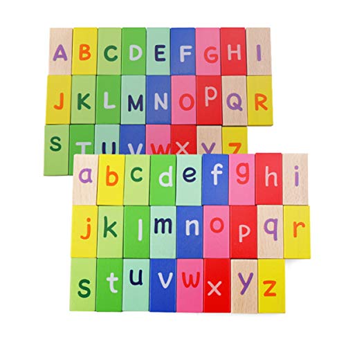 Lewo 200 PCS Wooden Dominoes Set Letters Number Building Blocks Racing Tile Games Educational Toys for Kids