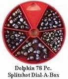 Dolphin 79 Pc. Split Shot Sinker Assortment Dial-A-Box