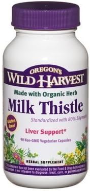 Milk Thistle Capsule - with 80% Silymarin, 90 caps,(Oregon's Wild Harvest)