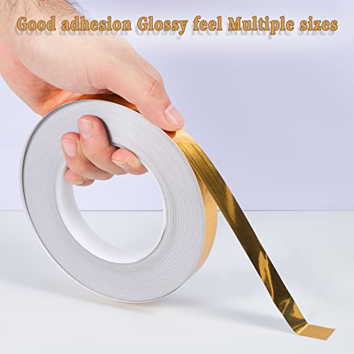 SAVITA 3 Rolls SelfAdhesive Metallic Tapes, 0.5/1/1.5cm Polyester Film