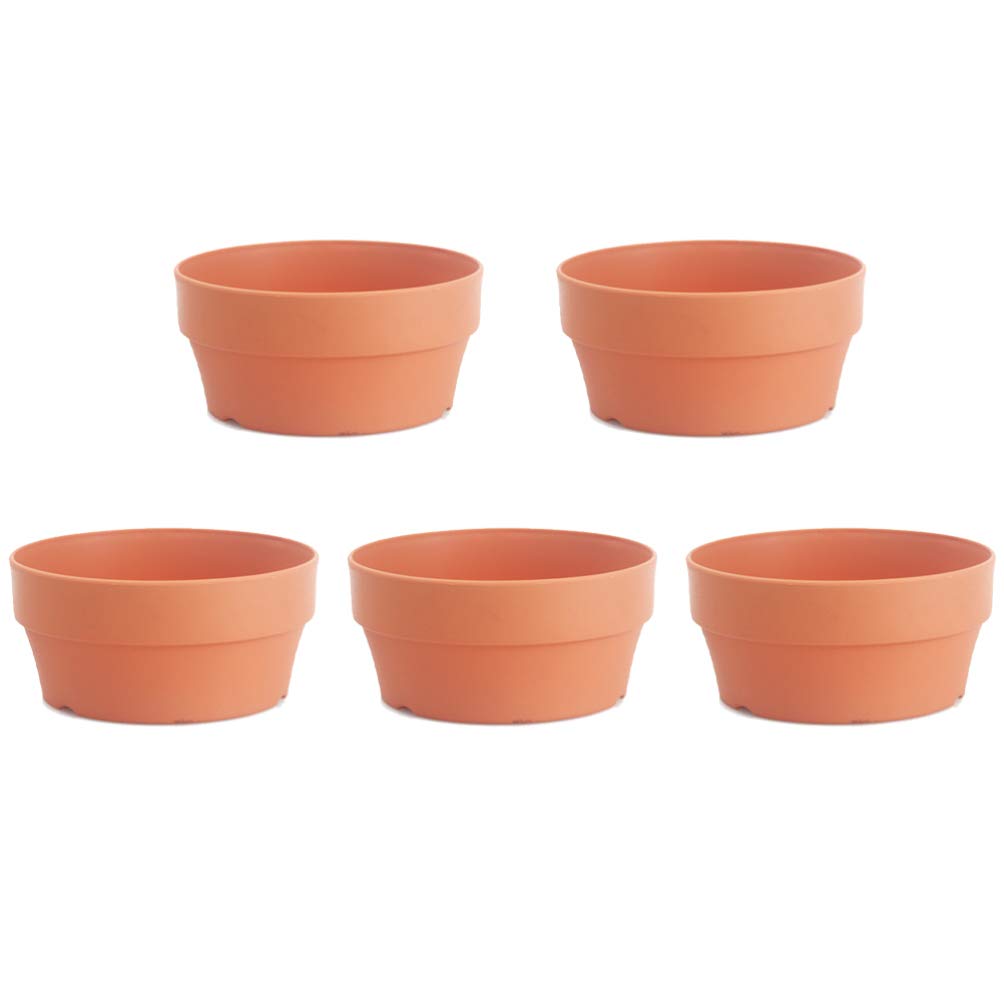 5 Pack Plastic Plant Pot, 6.3 Inch(16cm) Flower Pots , Nursery Pots for Outdoor Indoor Plants Gardening Containers