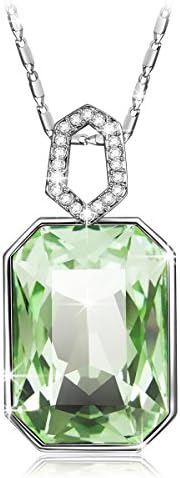 QIANSE Christmas Necklaces Gifts ❤ Garden Mist❤ White Gold Plated Necklace Swarovski Crystal Jewelry