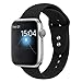 YOUKEX Sport Band Compatible with Apple Watch 38mm/40mm, Soft Silicone Strap Wristbands Replacement for iWatch Series 4/3/2/1 Women Men, (Black S/M)
