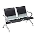 Walcut Deluxe Heavy Duty Black Pu Cashion Reception Area Airport Waiting Room Bench Chair 2-Seat