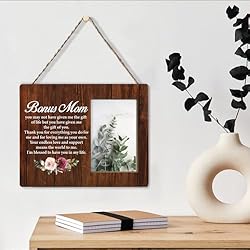 NGAEAK Rustic Bonus Mom Wood Picture Frame - Step