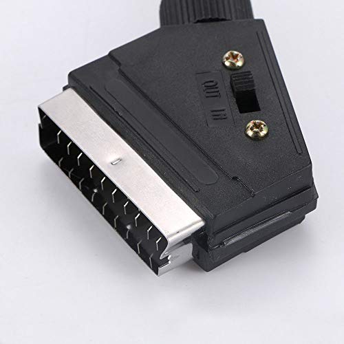FidgetKute Scart to Triple 21 Pins 1.5m in Out Switchable Lead Audio Video Cable Show One Size