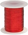 Magnet Wire, Enameled Copper Wire, 30 AWG, 2 oz, 402' Length, 0.0108" Diameter, Red