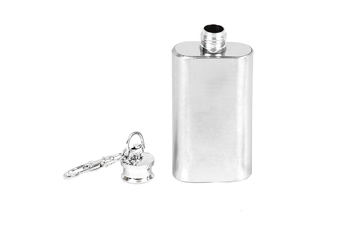 SSSilverware Chromium Coting Portable Stainless Steel Hip Flask Keychain 2 OZ Gift Pack