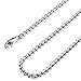 MOWOM Silver Tone 3.5mm Wide Stainless Steel Necklace Chain Rolo Cable Link 14~40 Inch