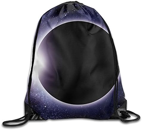 HILOUHUO Solar Eclipse Gym Drawstring Backpack Unisex Portable Sack Bag