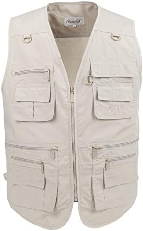 LUSI MADAM Men's Poplin Outdoors Travel Sports Pockets Waistcoats