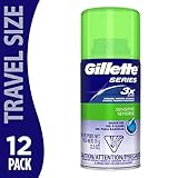 Gillette TGS Series Shave Prep Gel for Men with Sensitive Skin 2.5 Ounce (12 Pack) | Moisturizing Shave with Aloe | Travel Size Shaving Gel
