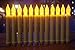 LED-Magic(TM) Set of 12 Flameless Ivory Mini Wax Dipped Flickering Amber LED Battery Timer Taper Candles
