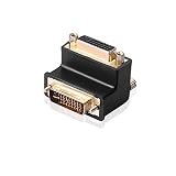 SIENOC DVI-I 24-5 Pin Male to DVI-I 24-5 Pin Female Dual Link 90 Degree Adapter