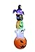 8 Foot Halloween Inflatable Stacked Bat, Black Cat Witch Ghost and Pumpkin LED Lights Decor Outdoor Indoor Holiday Decorations, Blow up Lighted Yard Decor, Giant Lawn Inflatables Home Family Outside
