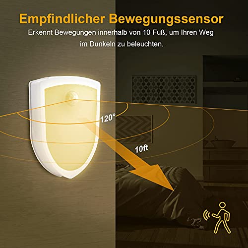 SOLIDEE 2 Stück LED Nachtlicht mit Bewegungsmelder Innen Warmweiß /Weiß Farbe Einstellbar und 3 Modi (Auto / ON / OFF) Schranklicht Für Kinderzimmer Schlafzimmer Badezimmer Flurleuchten