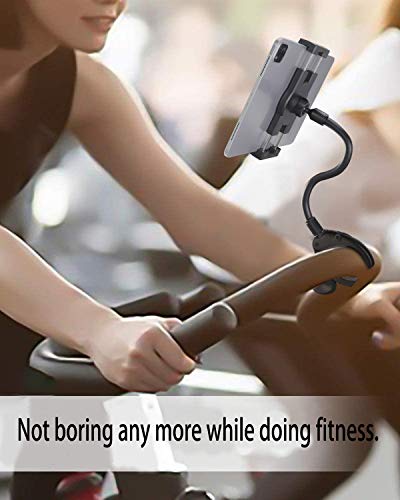 woleyi Spinning Bike Tablet Holder, Bicycle Exercise Bike Treadmill Goose Neck Tablet Holder for iPad Pro 12.9, 10.5, 9.7, iPad Air, iPad Mini, Samsung Tab, iPhone 4-13 Inch Smartphone Tablets