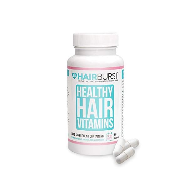 Hair-Growth-Vitamins-Biotin-Anti-Hair-Loss-Supplement-for-Thinning-Hair-Hair-Tablets-for-Women-Hair-Regrowth-Multivitamins-Pills-Grow-Longer-Stronger-Healthy-Hair-Capsules-1-Month-Hairburst Hairburst Biotin Hair Vitamins - Hair Growth Supplement with Selenium & Copper - 1 Month Capsule Supply - Made in the UK