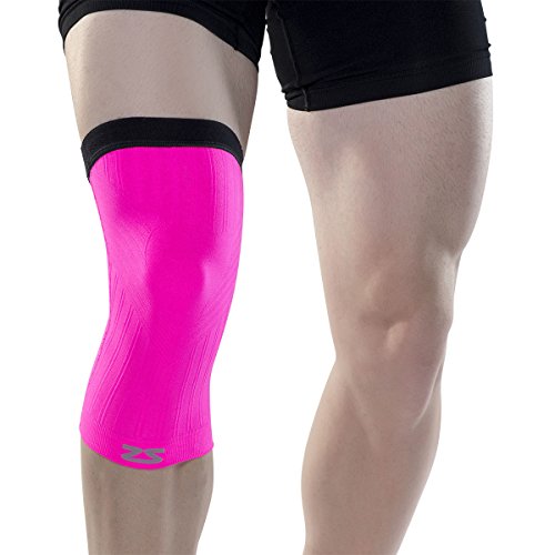 Zensah Compression Knee Sleeve Shorts, Small/Medium, Neon Pink