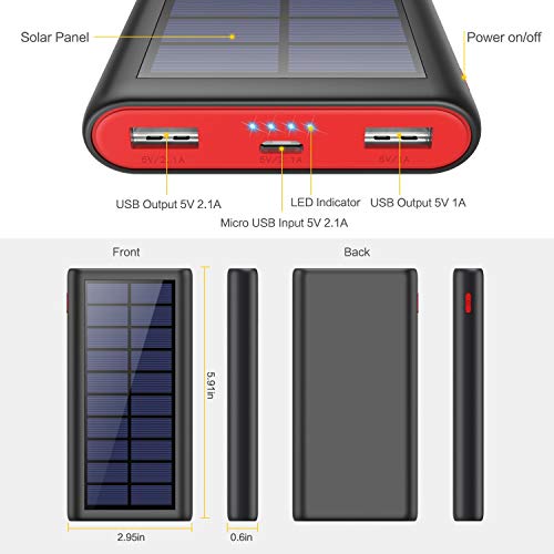 Solar Charger 26800mAh,Kilponen Outdoor Power Bank,High Capacity