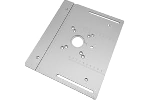 KKnoon Set of 3 Router Table Insert Plate Aluminum Alloy Wood Milling Flip Board Trimming Machine Engraving Auxiliary Tool wi