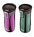Contigo AUTOSEAL West Loop Stainless Steel Travel Mug with Easy-Clean Lid, 16-Ounce, Greyed Jade/Radiant Orchid, 2-Pack