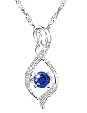 Elda&Co ❤️Valentines Day Jewelry Gift❤️Blue Sapphire Necklace Love Infinity or Heart Jewelry Sterling Silver Swarovski Gifts for Women