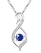 Elda&Co Blue Sapphire Infinity Love Pendant Necklace Fine Jewelry Sterling Silver Swarovski Anniversary Gift For Her