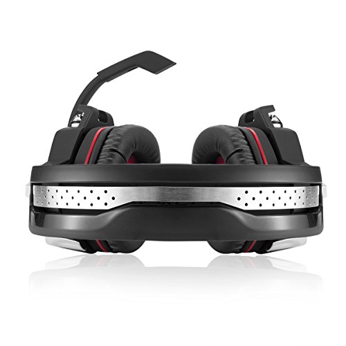 Mengshen USB Gaming Headset - with 7.1 Surround Stereo Sound, Microphone, Vibration Effect, Noise Isolation, Volume Control, LED Light - Designed for PC Gamers, GM9 Red