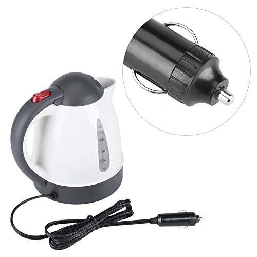 Fdit Portable Car Electric Kettle Travel Car Cigarette Lighter Off