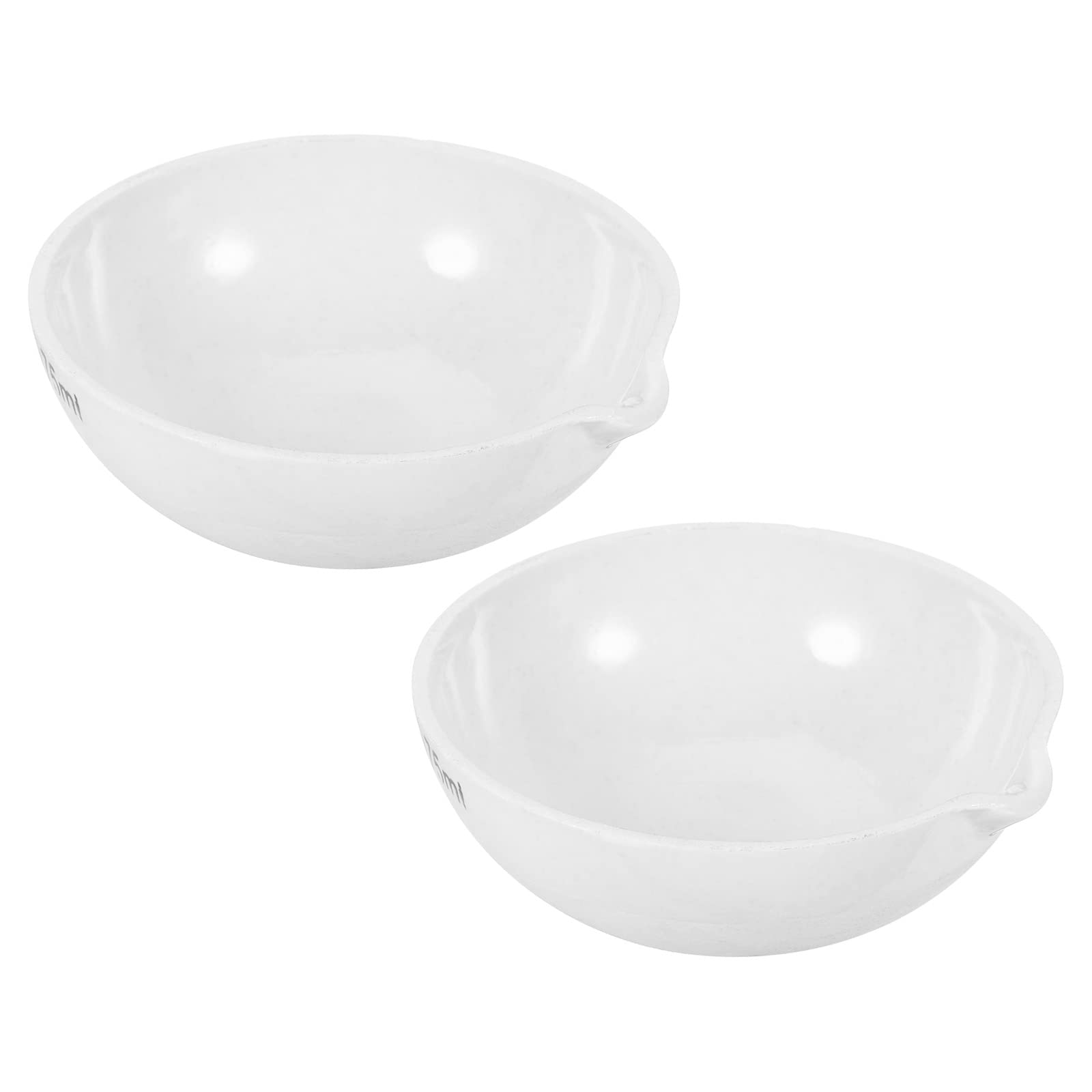 PATIKIL 75ml Porcelain Crucible Dish, 2 Pack Ceramic Evaporation Bowl Cup Pot for Melting Casting Refining