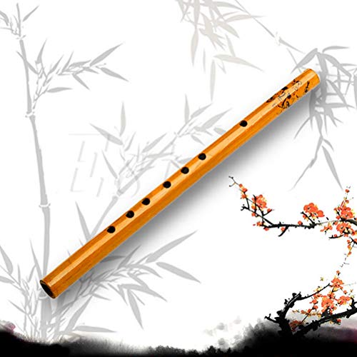 Lannmart 1PC IRIN Chinese Traditional 6 Hole Bamboo Flute Vertical Flute Clarinet Student Musical Instrument Wood Color