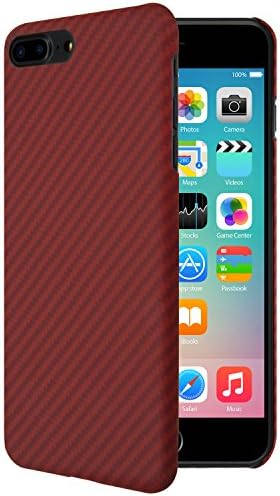 iPhone 7 Plus Case,Yhzo Kevlar Aramid Fiber iPhone 7+ Phone Case,Super Slim Fitting(0.7mm) Classic Plaid Ultra Light(12g) Sturdy Non-Slip case Lightweight Shell Protective for iPhone 7 Plus(red orang)