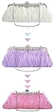 Pulama Gorgeous Shoulder Bag Clutch Fit Evening Formal Party Prom, Gift for Wife Girlfriend (two chains)