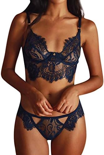 Lingerie Sexy lace Babydoll Nightwear Women Set Sleepwear Hollow Openwork Perspective Two-Piece