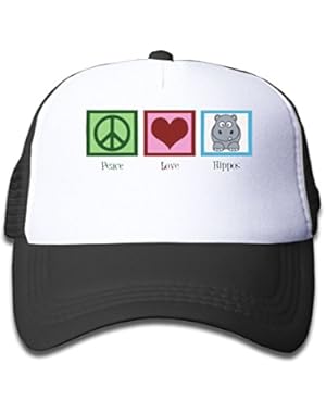 Peace Love Hippos Youth Toddler Mesh Hat Boy and Girl Baseball Trucker Caps