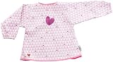 Baby-to-Love Smock, Sleeved Bib, Bapron Baby Bib, Kids Paint Smock, Girl 6-36mo (Pink Heart)