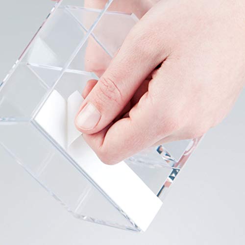 mDesign Self Adhesive Vanity Cosmetic Organizer for Hair Care, Jewelry, Makeup - Pack of 3, Clear