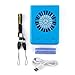 Powshop Portable Necklace Multi-functional Rechargeable Mini Fan 3 Speeds Personal Cooling Fan with 18650 Li-ion Battery & USB Charging & String for Outdoors/Travel/Office (Blue)