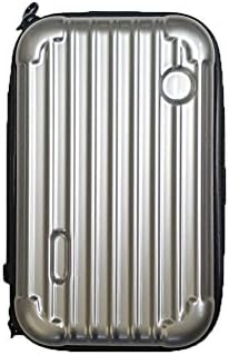 Luggage Style Pouch Cell Phone Pouch Cosmetic Pouch Bag Makeup Case Toiletry Bag Hard Case Travel Case (C-Silver)