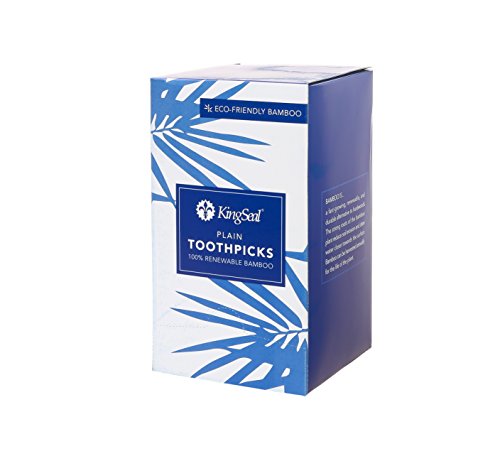 image for KingSeal Individually Paper Wrapped Bamboo Plain Toothpicks, Unflavore
