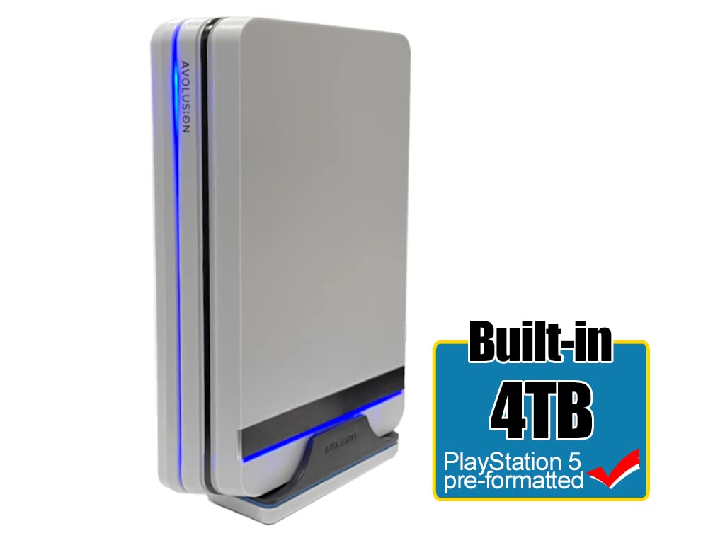 Avolusion PRO-X (White) 4TB USB 3.0 External Gaming Hard Drive for PS5 Game Console (Renewed)