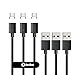 NetDot Gen7 Nylon Braided USB-C Magnetic Fast Charging Cable Compatible with Type-C Smartphone(3.3ft /3 Pack Black)