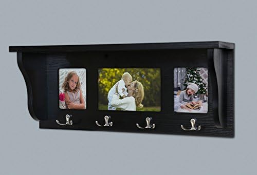 Floating Shelves Floating Entryway Shelf &amp; Coat Rack, Black Wall Mount Can Be Placed Photo, Wall Shelf