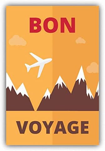 JJH Inc Mountain Plane Bon Voyage Travel Vinyl Decal Sticker Waterproof Car Decal Bumper Sticker 5"