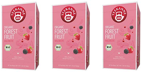 Teekanne Bio Früchtetee - 3er Pack Forest Fruit Waldbeere (3 x 20 Beutel, 150 g)
